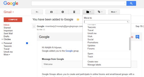 Категоризация в Gmail