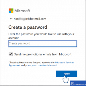 Hotmail Sign Up создание пароля