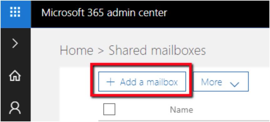 Центр администрирования Microsoft 365 Страница параметров общего почтового ящика